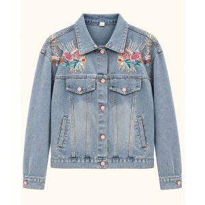 Floral Embroidered Denim Jacket