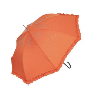 Orange Diamante Sparkly Frilly Umbrella