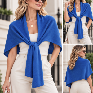 Knitted Tie-Front Shoulder Wrap