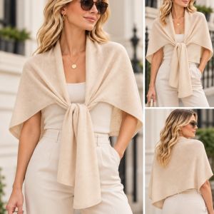 Knitted Tie-Front Shoulder Wrap