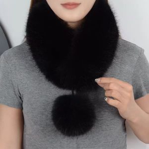 Soft Faux Fur Magnetic Collar with Detacheble Pom-Pom Detail
