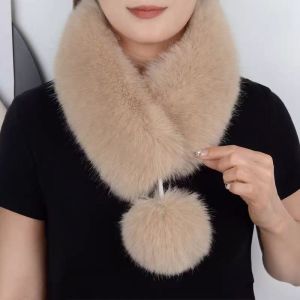 Soft Faux Fur Magnetic Collar with Detacheble Pom-Pom Detail