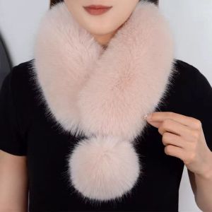 Soft Faux Fur Magnetic Collar with Detacheble Pom-Pom Detail