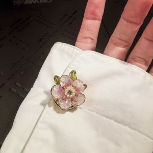 2 Pieces Pair Multi Colour Flower Button Cover