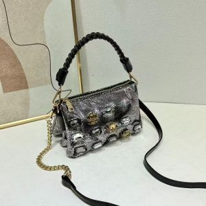 Metallic Jewells Embellished Mini Handbag