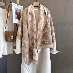 Elegant Equestrian Horse Print Soft Scarf
