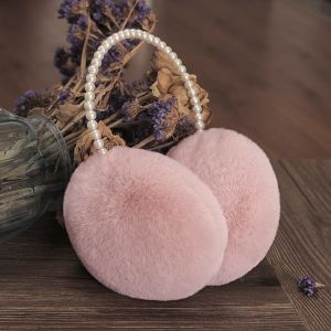 Luxurious Pearl Accented Faux Fur Earmuffs