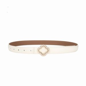 Elegant Crystal Clover Skinny Belt