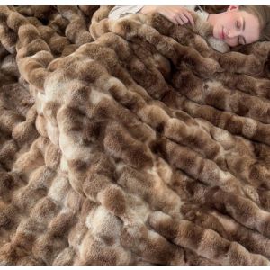 Brown Cosy Faux Fur Sofa Blanket (130cm*160cm)