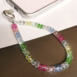 Rainbow Crystal Beaded Phone Wrist Strap