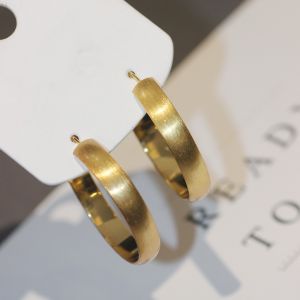 Brushed Matte Hoop Earrings