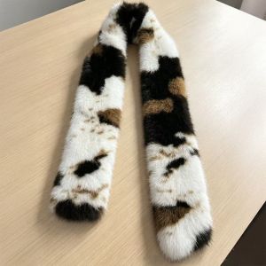 Black Cream & Brown Abstract Print Winter Neck Scarf