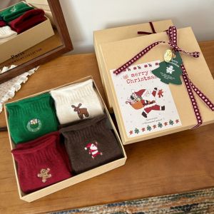 4-Pair Festive Christmas Sock Gift Box