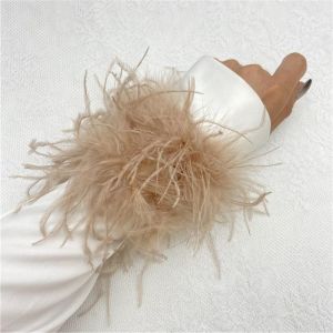 Fluffy Faux Feather Wrist Cuffs