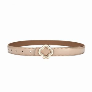 Elegant Crystal Clover Skinny Belt