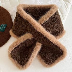 Teddy Fleece Snood Scarf with Faux Fur Trim