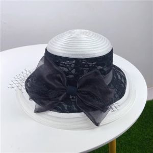 Floral Lace Sun Hat with Oversized Bow