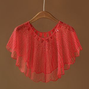 Beaded Sequin Mesh Capelet Shawl Evening Party Bolero