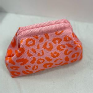 Leopard Knit Cloud Pouch Bag