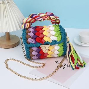 Braided Fabric Crossbody Bag