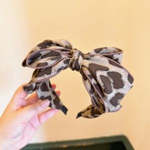 Brown Trendy Leopard Oversize Bow Headband