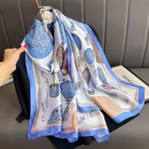 Vintage Style Hot Air Balloon Satin Feel Scarf