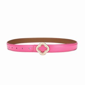 Elegant Crystal Clover Skinny Belt