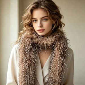 Mocha Brown Soft Fluffy Fashion Scarf