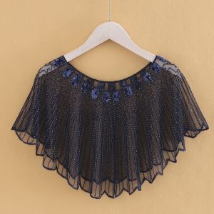 Beaded Sequin Mesh Capelet Shawl Evening Party Bolero