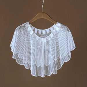 Pearl Waterfall Beaded Evening Wedding Shawl & Bolero Pink Top Details