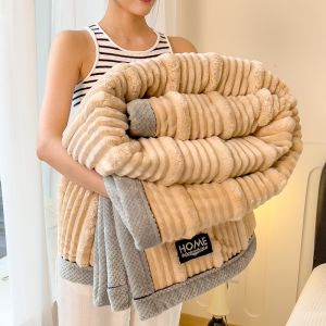Luxury Ribbed Faux Fur Throw Blanket (180cm*200cm)