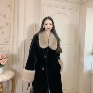 Luxury Faux Fur Collar Long Winter Coat