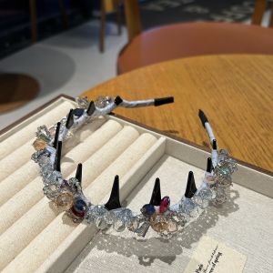 Iridescent Gem & Spike Embellished Luxurious Hairband