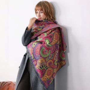 Colourful Paisley Winter Print Scarf