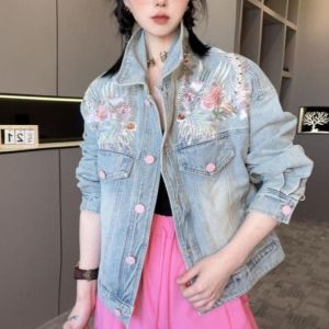 Floral Embroidered Denim Jacket