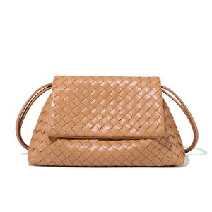 Intrecciato Woven Crossbody Bag Light Tan