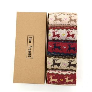 Festive Reindeer Pattern Socks Gift Set
