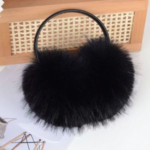 Plain Black Fluffy Faux Fur Earmuffs