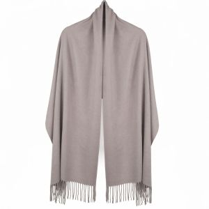 Taupe Pashmina Scarf with Delicate Tassels