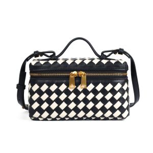 Elegant Woven Cube Crossbody Bag