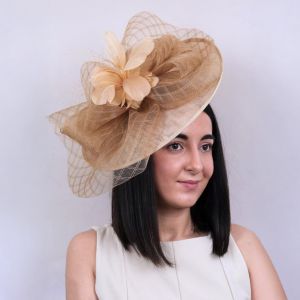 Ethereal Aviary Large Stunning fascinator in Gold