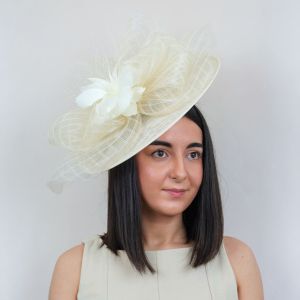 L001 Ethereal Aviary Large Stunning Fascinator in Cream