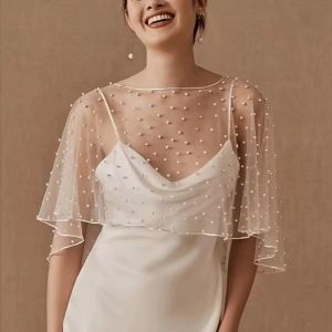 White Sheer Pearl Embellished Detail Cover Up