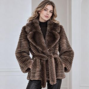 Chevron Quilted Texture Winter Coat