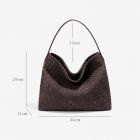 Woven Slouchy Shoulder Bag with Buckle Strap