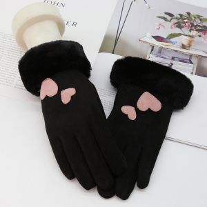 HA287 Hearts gloves in Black