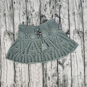 SDK094 crochet skirt in Grey