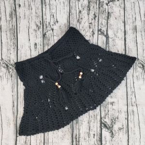 SDK094 crochet skirt in Black