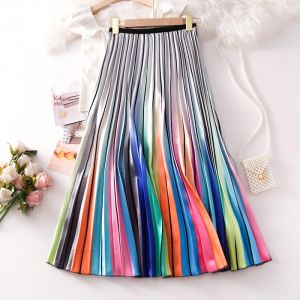 SKI137 Pleated skirt in rainbow