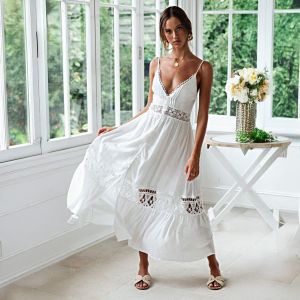 White Crochet Lace Beach Cover-Up Dress